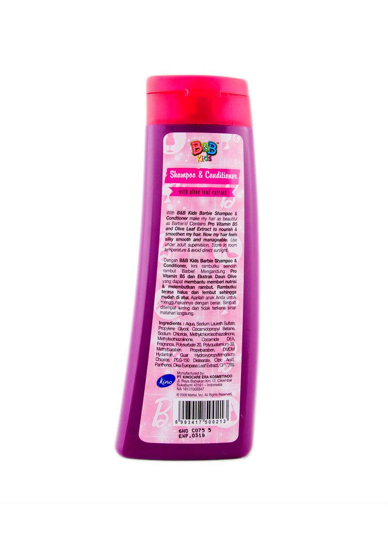 B&B Kids Shampoo & Conditioner Barbie Olive Leaf Btl 180Ml | KlikIndomaret