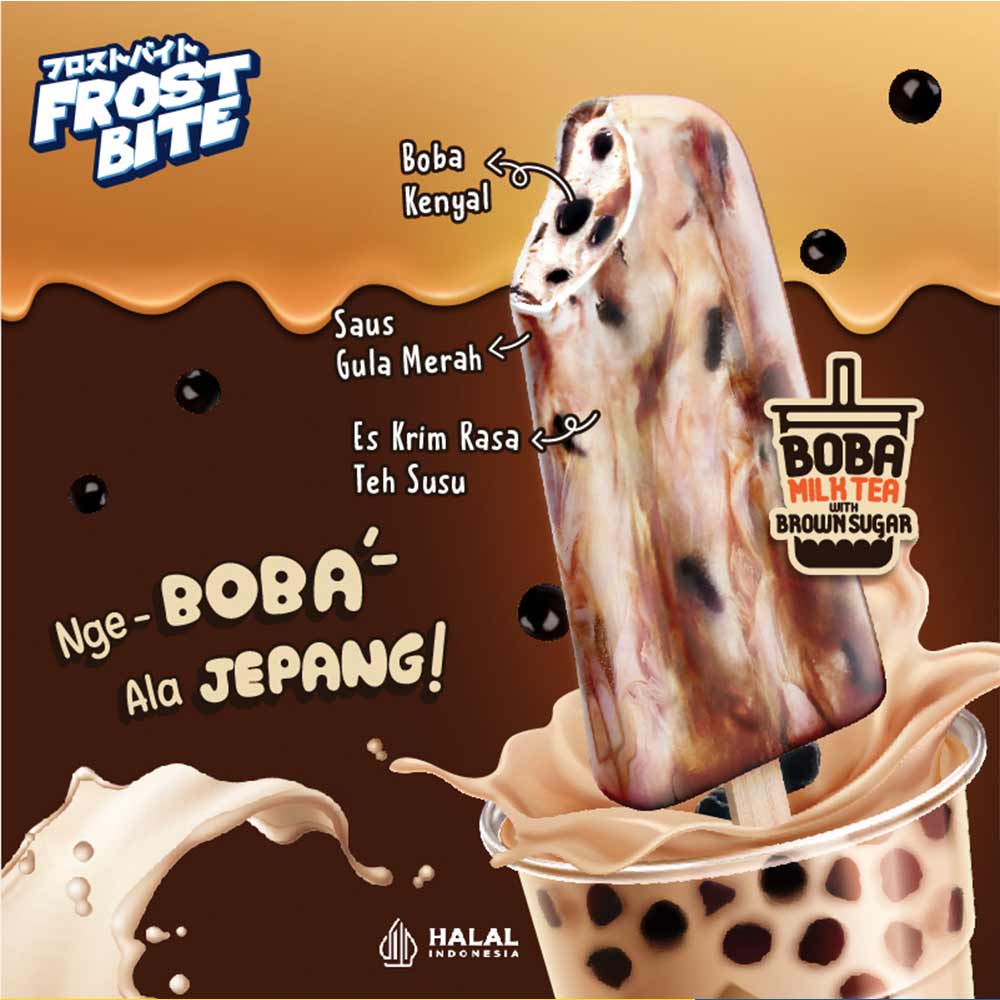 Glico Wings Ice Cream Frost Bite Boba Milk Tea 60mL KlikIndomaret