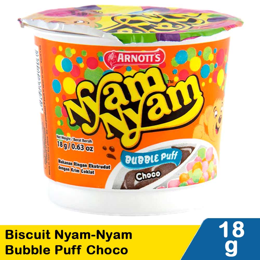 Arnott's Biscuit NyamNyam Bubble Puff Choco Cup 18G KlikIndomaret