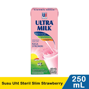 Promo Harga Ultra Milk Susu UHT Stroberi 250 ml - Indomaret