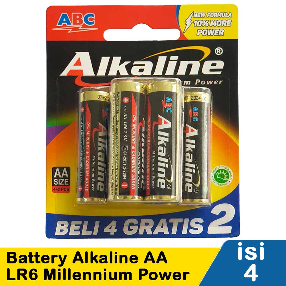ABC Battery Alkaline AA-LR6/4's Millennium Power Pack