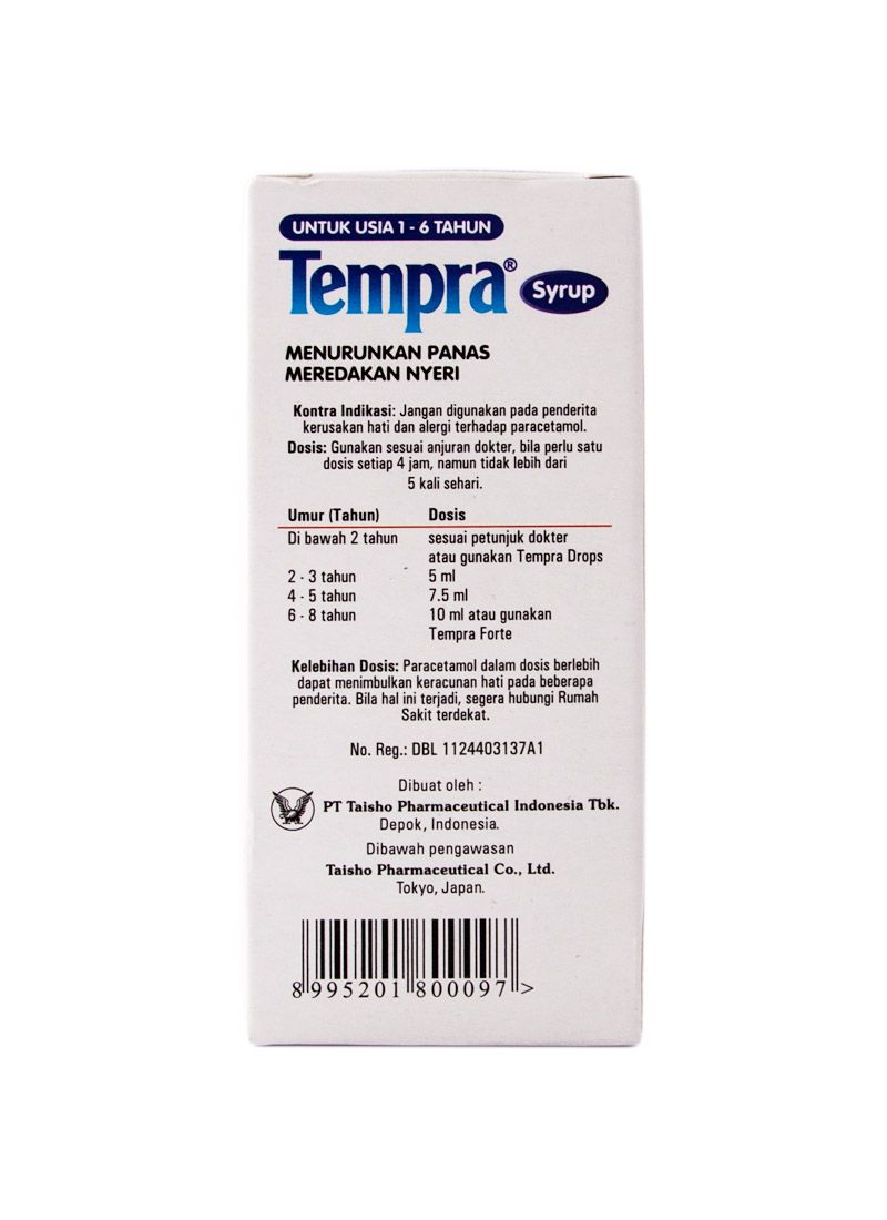 Tempra Syrup Penurun Panas Anggur Btl 60Ml | KlikIndomaret