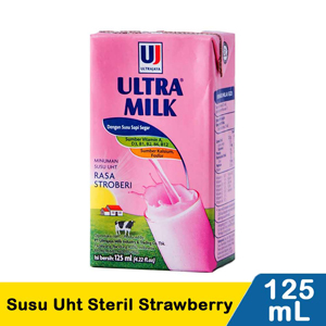 Promo Harga Ultra Milk Susu UHT Stroberi 125 ml - Indomaret