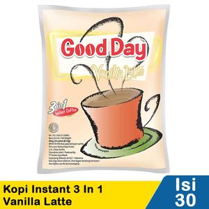 Promo Harga Good Day Instant Coffee 3 in 1 Vanilla Latte per 30 sachet 20 gr - Indomaret