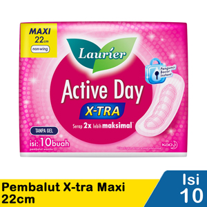 Promo Harga Laurier Active Day X-TRA Non Wing 22cm 10 pcs - Indomaret