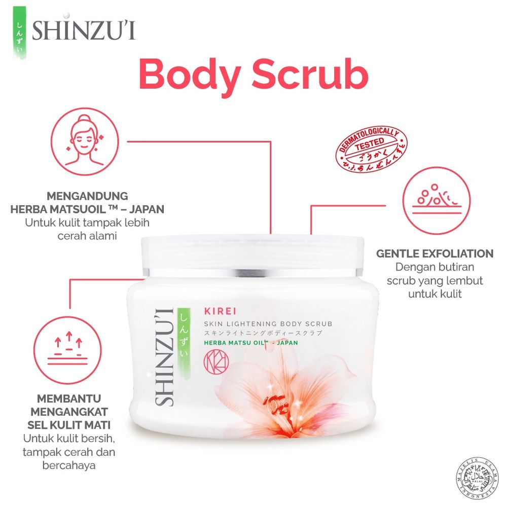 Shinzu'i Body Scrub Skin Lightening Kirei 200g | KlikIndomaret