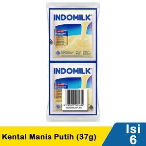 Promo Harga Indomilk Susu Kental Manis Plain per 6 sachet 37 gr - Indomaret