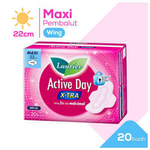 Promo Harga Laurier Active Day X-TRA Wing 22cm 20 pcs - Indomaret