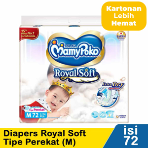 Promo Harga Mamy Poko Perekat Royal Soft M72 72 pcs - Indomaret