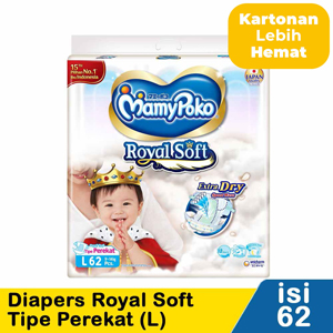 Promo Harga Mamy Poko Perekat Royal Soft L62 62 pcs - Indomaret