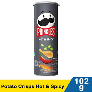 Promo Harga Pringles Potato Crisps Hot & Spicy 107 gr - Indomaret
