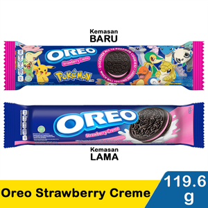 Promo Harga Oreo Biskuit Sandwich Strawberry 123 gr - Indomaret