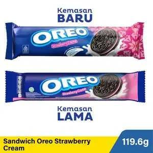 Promo Harga Oreo Biskuit Sandwich Strawberry 123 gr - Indomaret