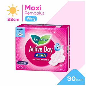 Promo Harga Laurier Active Day X-TRA Wing 22cm 30 pcs - Indomaret