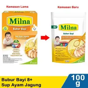 Promo Harga Milna Bubur Bayi 8 Sup Ayam Jagung 120 gr - Indomaret