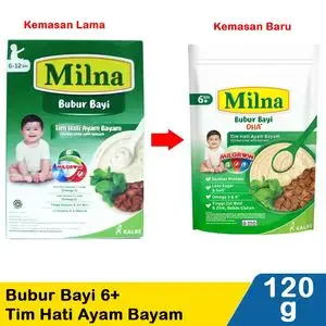 Promo Harga Milna Bubur Bayi 6 Tim Hati Ayam Bayam 120 gr - Indomaret