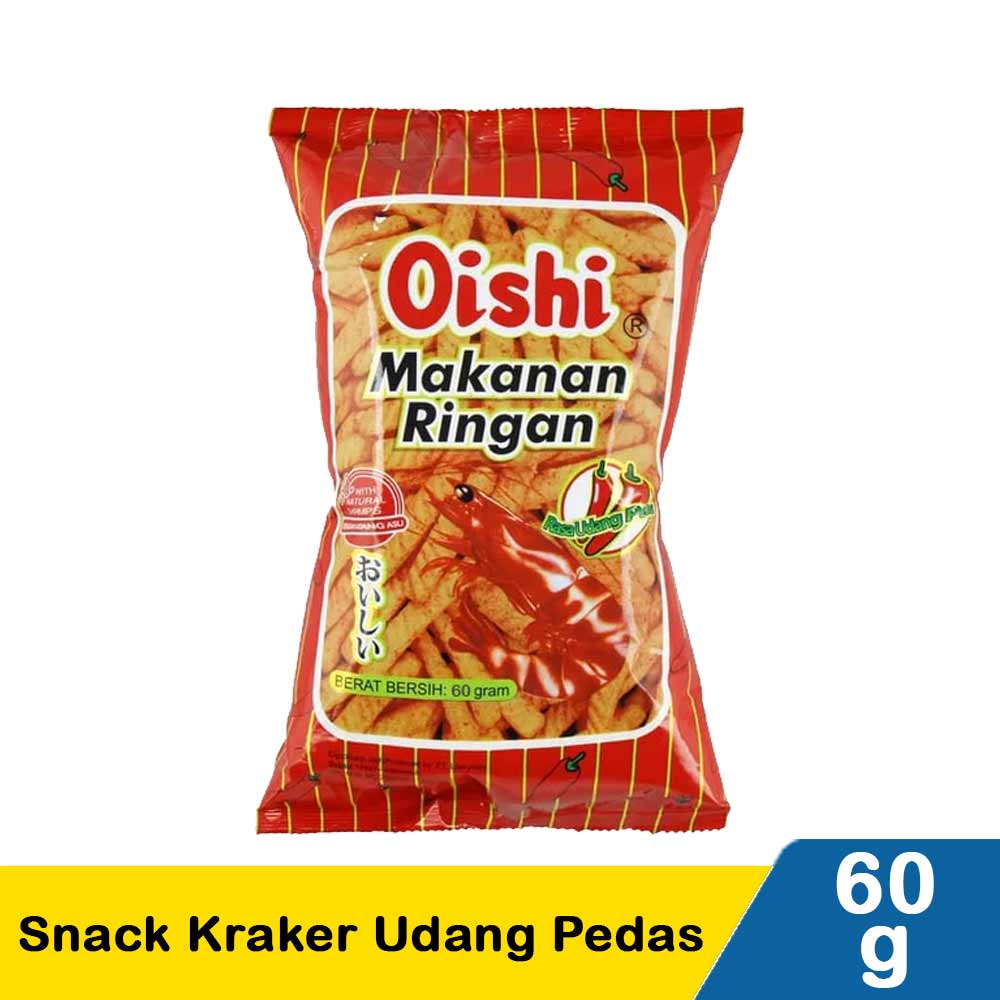 Oishi Snack  Kraker Udang Pedas Pck 70G KlikIndomaret