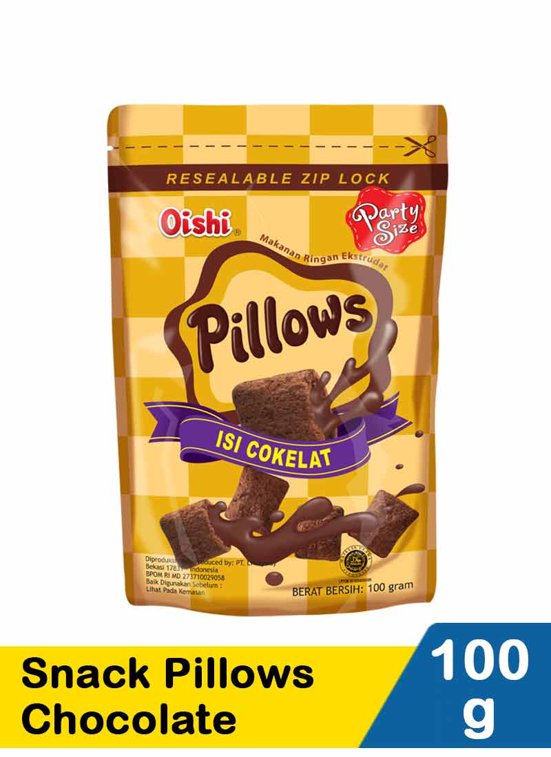 Oishi Snack Pillows Chocolate 110g KlikIndomaret