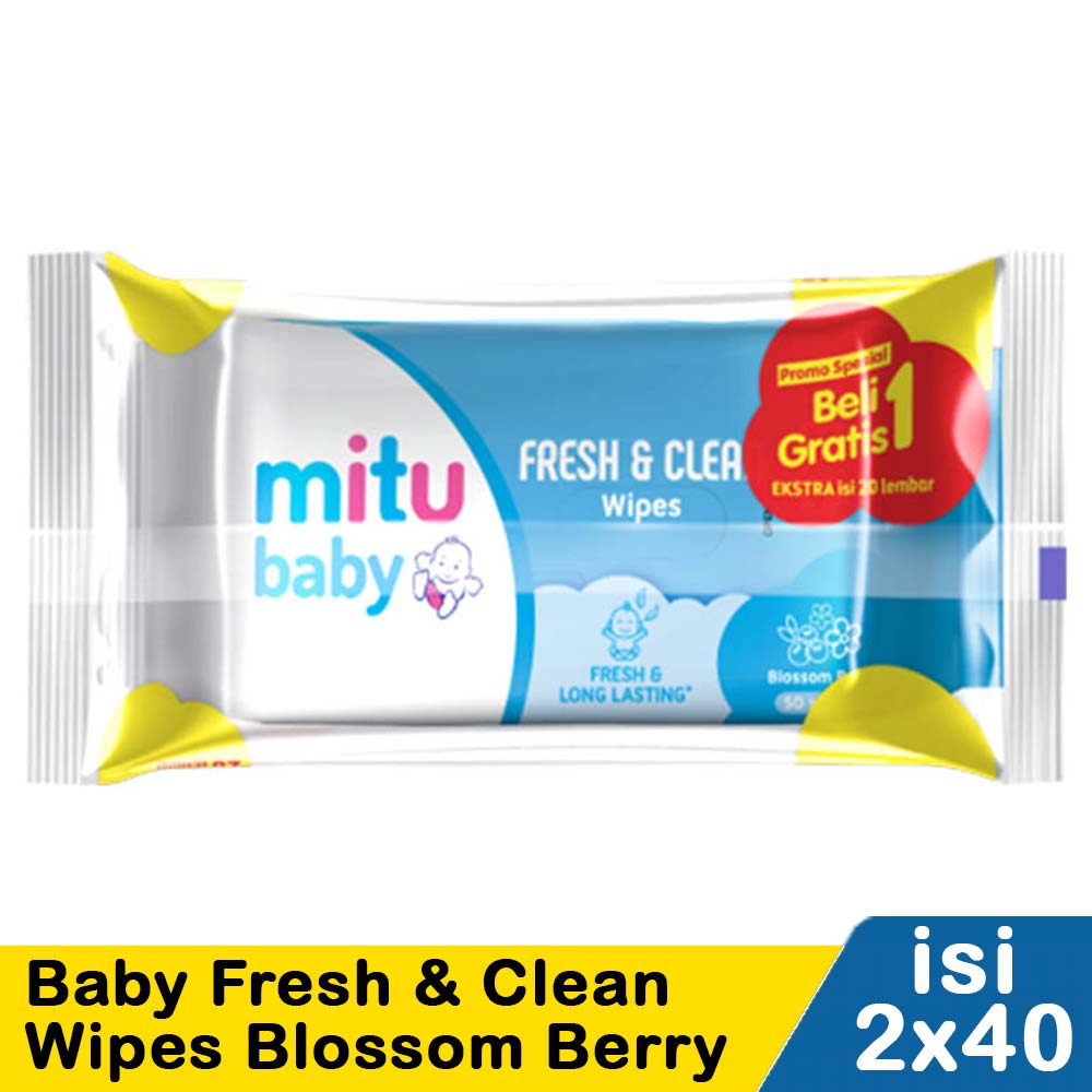 Mitu Baby Soft Care Wipes 50 S Blue Regular Pck 
