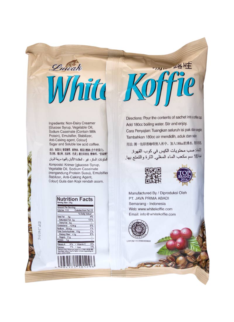  Jual  Luwak White Koffie Original Pck 20X20g KlikIndomaret