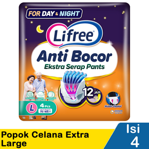 Promo Harga Lifree Popok Celana Ekstra Serap L4 4 pcs - Indomaret