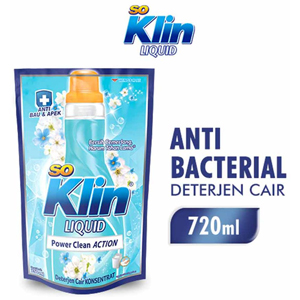 Promo Harga So Klin Liquid Detergent + Anti Bacterial Biru 750 ml - Indomaret