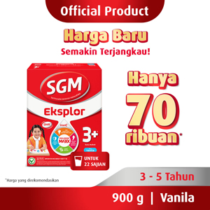 Promo Harga SGM Eksplor 3+ Susu Pertumbuhan Vanila 900 gr - Indomaret