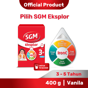 Promo Harga SGM Eksplor 3+ Susu Pertumbuhan Vanila 400 gr - Indomaret