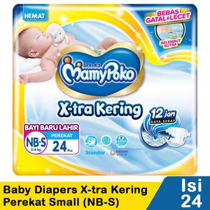 Promo Harga Mamy Poko Perekat Xtra Kering NB-S24 24 pcs - Indomaret