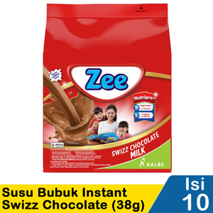 Promo Harga ZEE Susu Bubuk Swizz Chocolate per 10 sachet 40 gr - Indomaret
