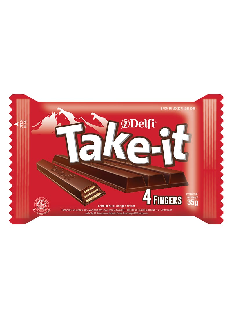 Delfi Chocolate  Wafer Take It 4 Fingers 35G KlikIndomaret