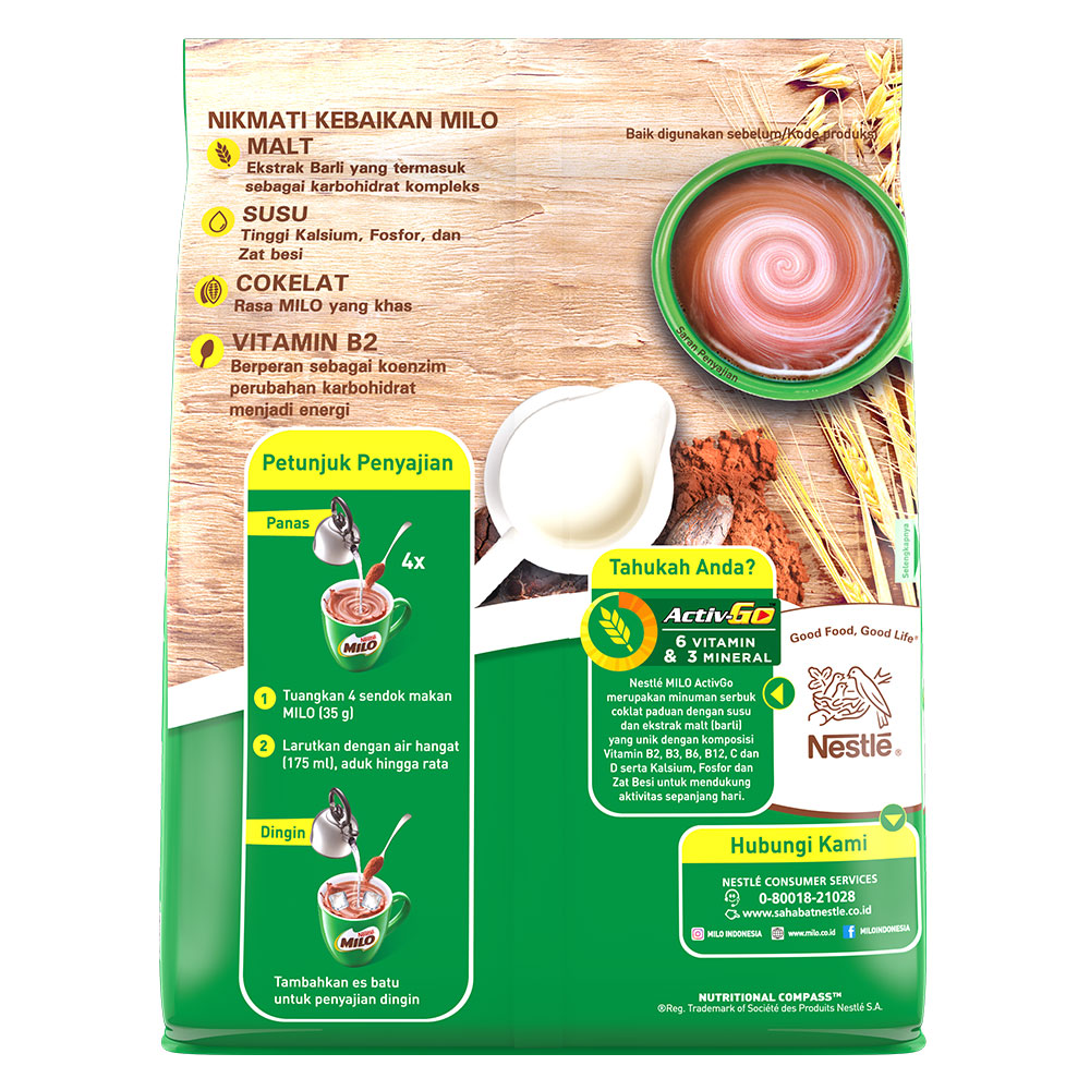 Milo Healthy Drink 3 In 1 ActigenE Pck 800G KlikIndomaret