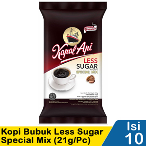 Promo Harga Kapal Api Special Mix Less Sugar per 10 sachet 21 gr - Indomaret