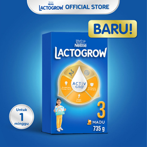 Promo Harga Lactogrow 3 Susu Pertumbuhan Madu 750 gr - Indomaret