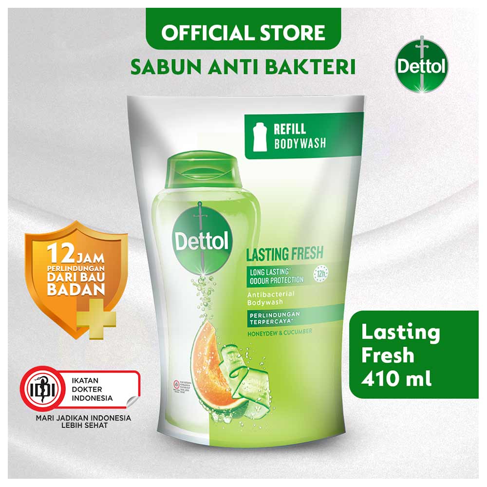  Dettol  Body Wash Anti Bakteri Lasting Fresh 410g 