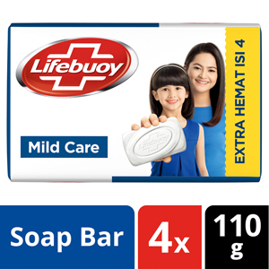 Promo Harga Lifebuoy Bar Soap Mild Care per 4 pcs 110 gr - Indomaret