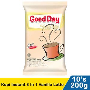 Promo Harga Good Day Instant Coffee 3 in 1 Vanilla Latte per 10 sachet 20 gr - Indomaret