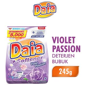 Promo Harga DAIA Deterjen Bubuk + Softener Violet 290 gr - Indomaret