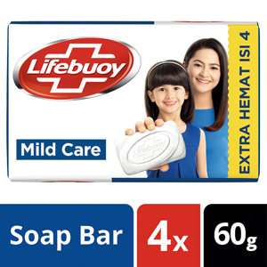 Promo Harga Lifebuoy Bar Soap Mild Care per 4 pcs 60 gr - Indomaret