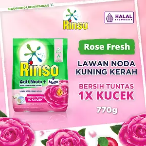 Promo Harga Rinso Anti Noda Deterjen Bubuk + Molto Pink Rose Fresh 770 gr - Indomaret