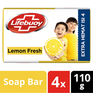 Promo Harga Lifebuoy Bar Soap Lemon Fresh per 4 pcs 110 gr - Indomaret