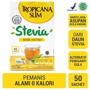 Promo Harga Tropicana Slim Sweetener Stevia 50 pcs - Indomaret