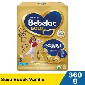 Promo Harga BEBELAC 3 Gold Susu Pertumbuhan Vanilla 360 gr - Indomaret