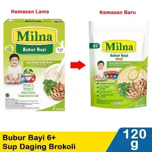 Promo Harga Milna Bubur Bayi 6 Sup Daging Brokoli 120 gr - Indomaret