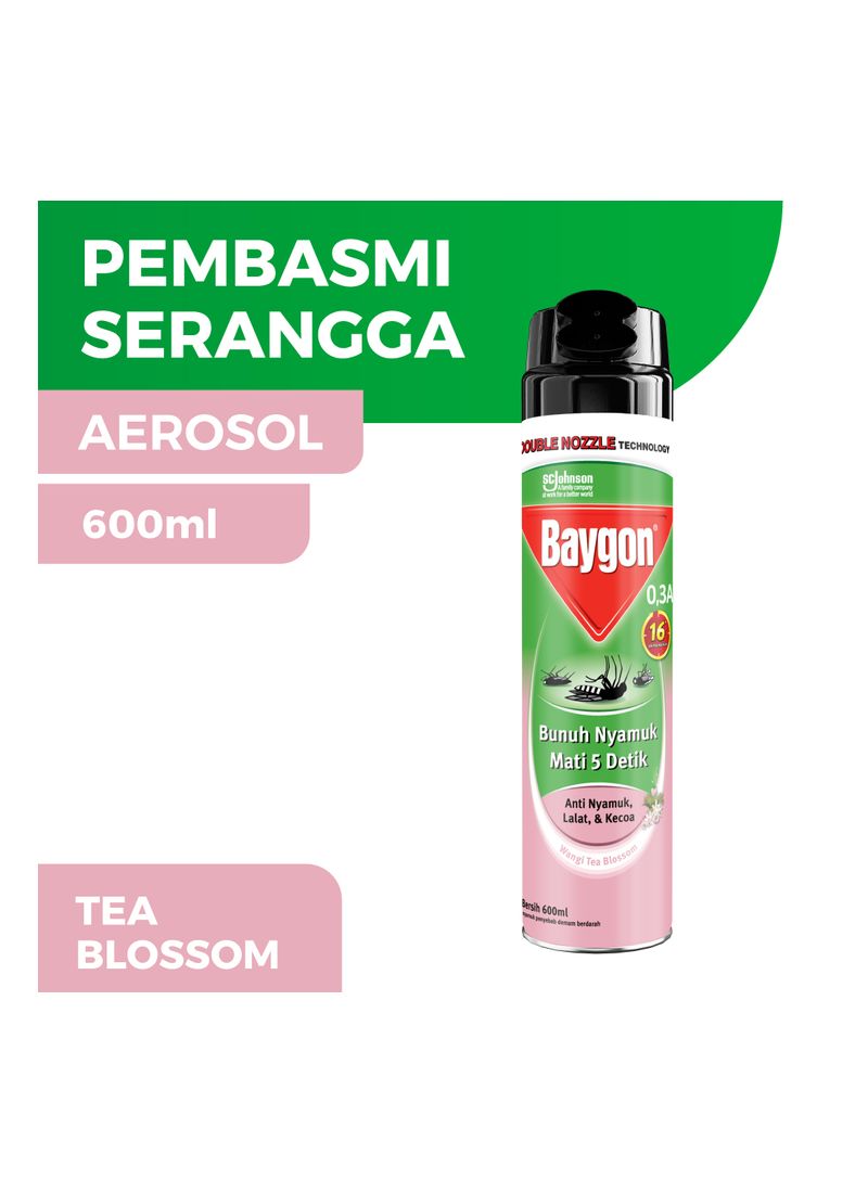 Jual Baygon Insektisida Spray Tea Blossom 600mL 