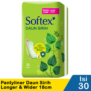 Promo Harga Softex Pantyliner Daun Sirih Longer and Wider 30 pcs - Indomaret