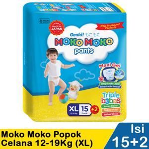 Promo Harga Genki Moko Moko Pants XL15+2 17 pcs - Indomaret