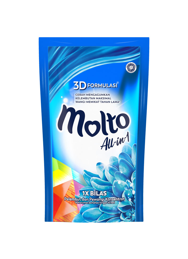 Molto Pelembut Pewangi  Pakaian Reffil All In 1 Blue 720 