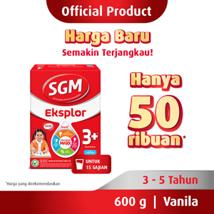 Promo Harga SGM Eksplor 3+ Susu Pertumbuhan Vanila 600 gr - Indomaret