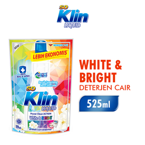 Promo Harga So Klin Liquid Detergent Power Clean Action White & Bright 750 ml - Indomaret